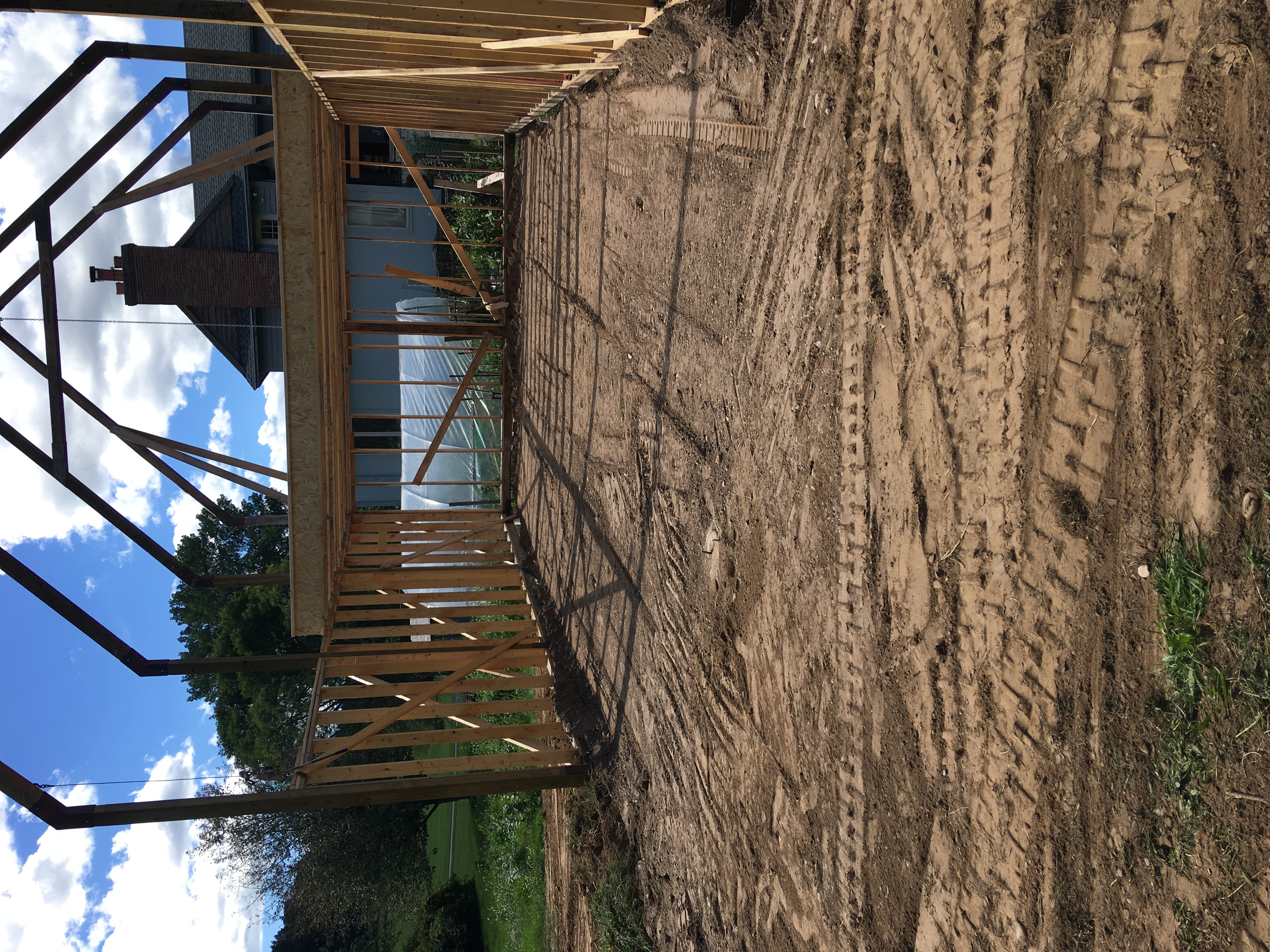 Barn site after clearing — restored and graded flat